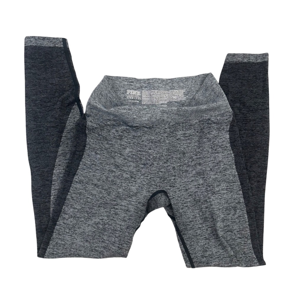 Victoria's Secret PINK Seamless Leggings Gray Colorblock High Waist Small